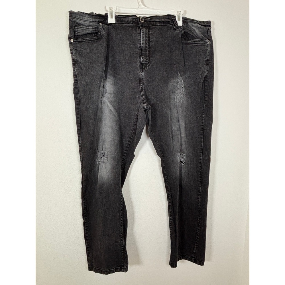 Truth Substance Common Sense Mens 48x32 Dark Wash Distressed Straight Leg Jeans